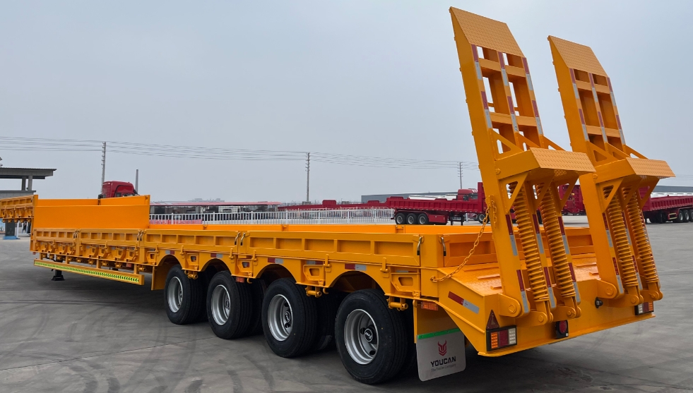 120Tons 4 Axles Youcan lowbed Semi-Trailer for Commercial Truck