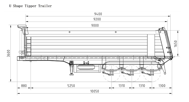 U Shape Rear Dump Semi Trailer设计图