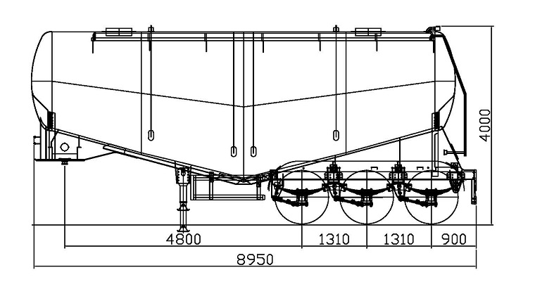 Aluminum bulk cement tank trailer