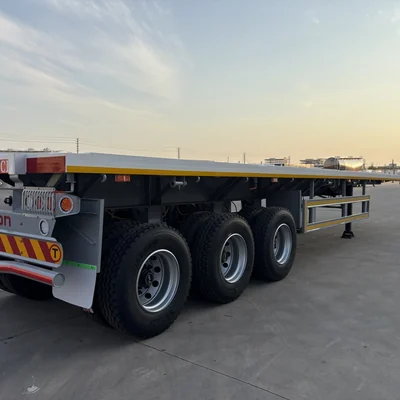 Flatbed trailer rear component check before delivery